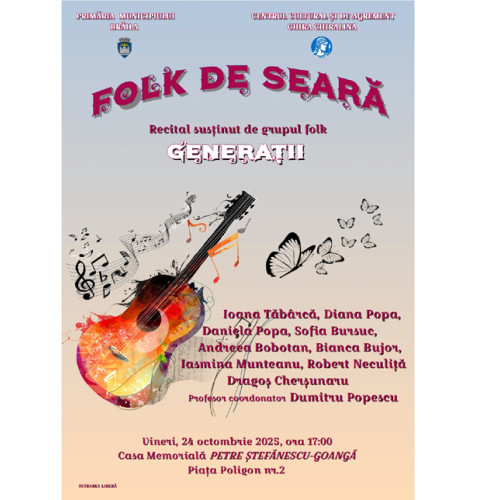 Concert folk „Folk de seară” la Casa memorială Petre Ștefănescu-Goangă din Brăila