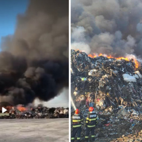 Incendiu cu degajări mari de fum la o firmă din Ariceştii Rahtivani, Prahova