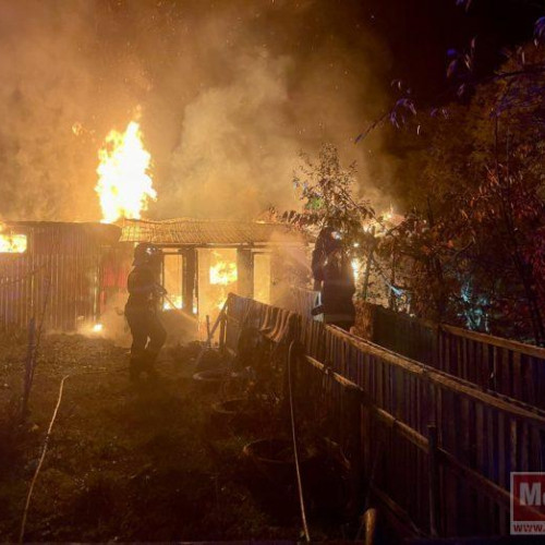 Incendiu violent într-o locuință din Coțușca, pompierii au intervenit pentru stingere