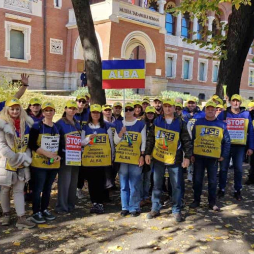 Profesori din Alba au protestat la București împotriva măsurilor fiscale din educație