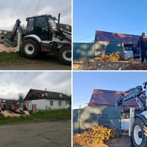 Două clădiri ilegale demolat pe malul râului Olt în Sfântu Gheorghe