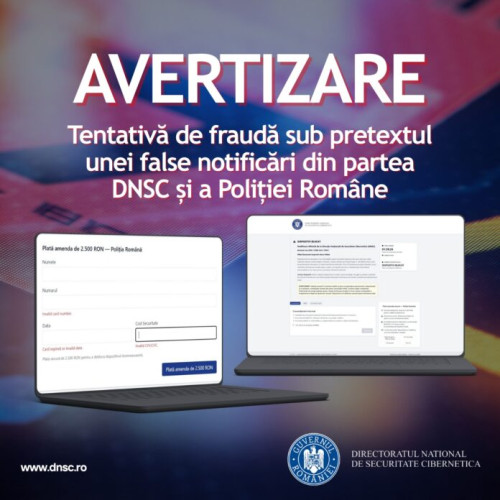 Atenționare privind o nouă fraudă online cu falsa amendă de la DNSC și Poliția Română