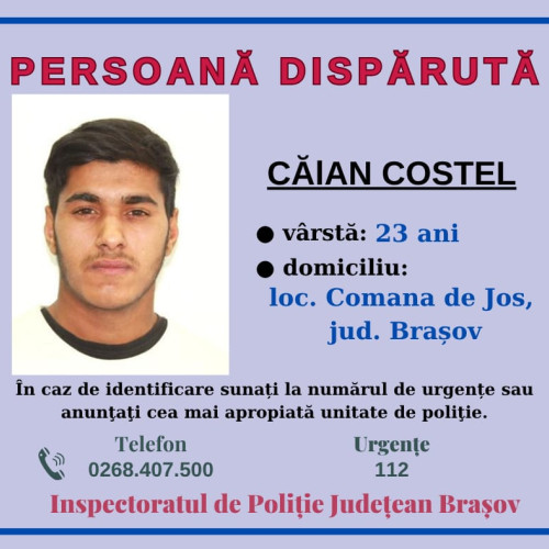 Bărbat dat dispărut după ce a fugit din Spitalul Județean Brașov