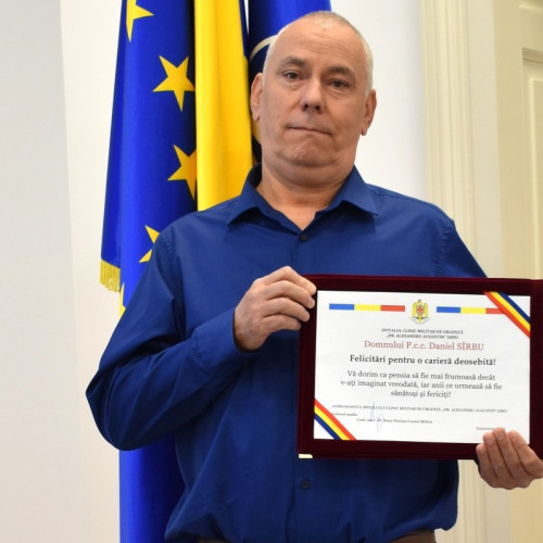 Daniel Sîrbu, asistent medical, s-a pensionat după 23 de ani la Spitalul Militar din Sibiu
