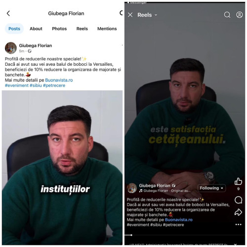 Subprefectul Sibiu reacționează după apariția unei postări publicitare pe pagina sa de Facebook