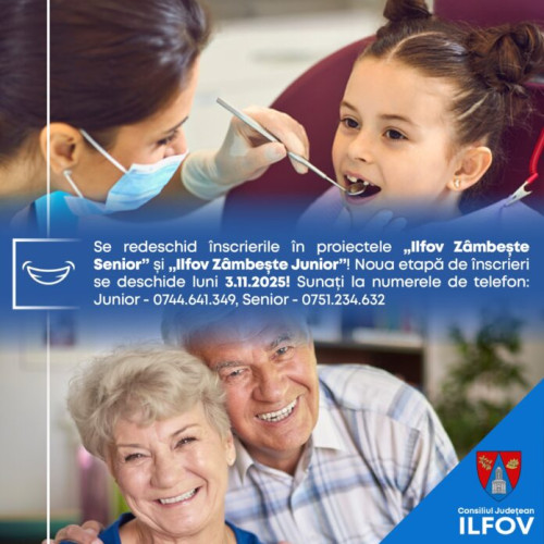 Consiliul Județean Ilfov redeschide înscrierile pentru programele stomatologice gratuite