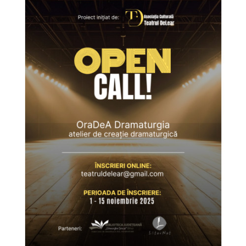 Teatrul DeLear lansează program pentru sprijinirea dramaturgiei bihorene contemporane