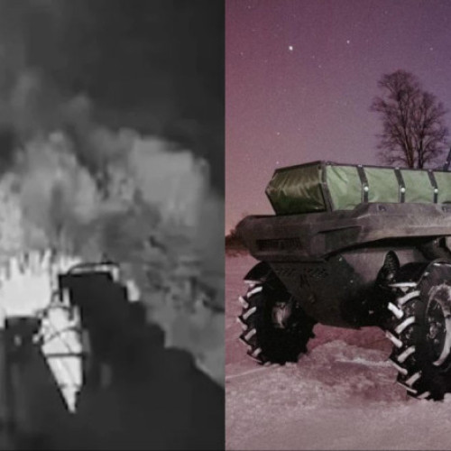 Dronă terestră ucraineană evacuează un soldat rănit în ciuda atacurilor și daunelor suferite