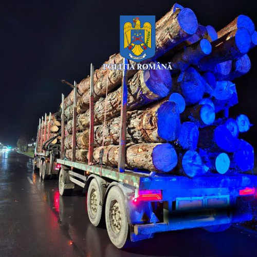 Confiscare de peste 20 mc de lemn transportat ilegal în Valea Seacă