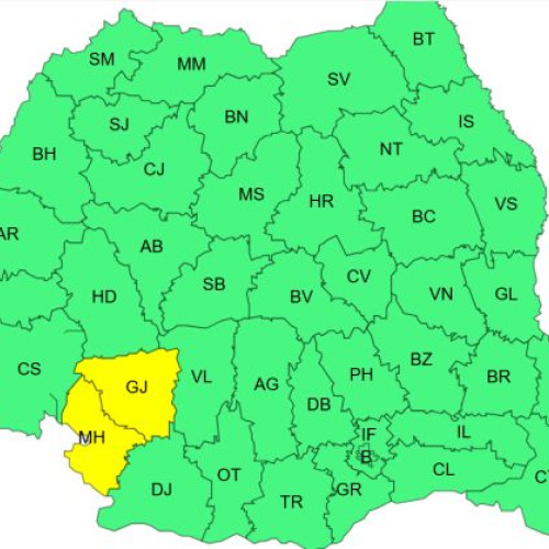 Cod galben de ploi și intensificări ale vântului în Oltenia și Banat