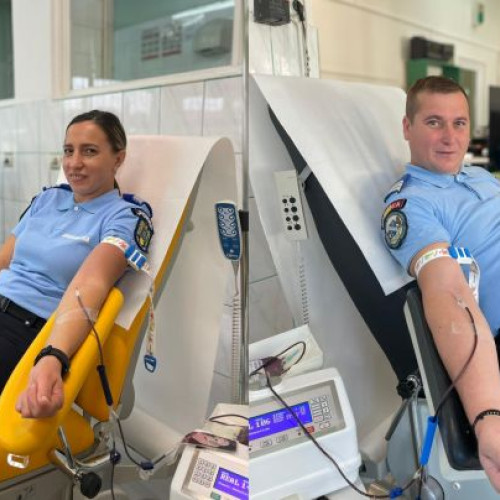 Jandarmii brașoveni donează sânge pentru susținerea comunității