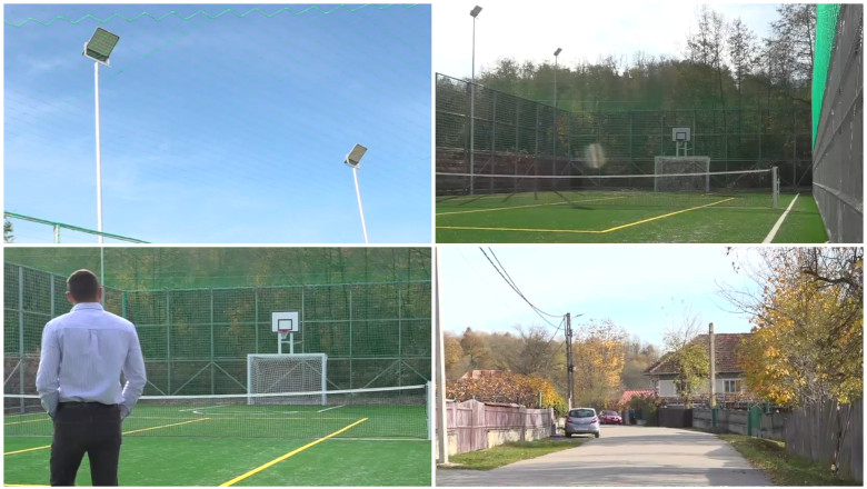Teren de sport modern inaugurat în Ciuperceni, în ciuda lipsei de facilități de bază