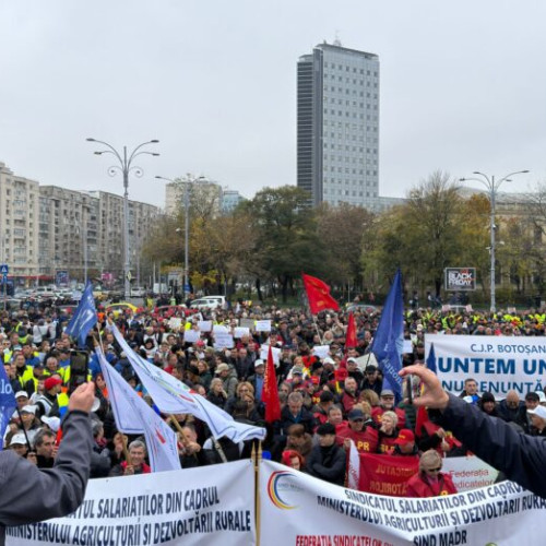 Miting de protest organizat de Blocul Național Sindical în Piața Victoriei