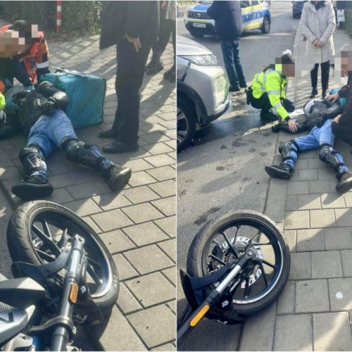 Poliția Locală din Pitești intervine prompt în cazul unui accident cu motociclist