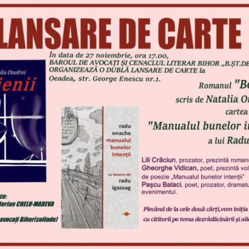 Lansare de carte la Baroul Bihor: „Bejenii” și „Manualul bunelor intenții”