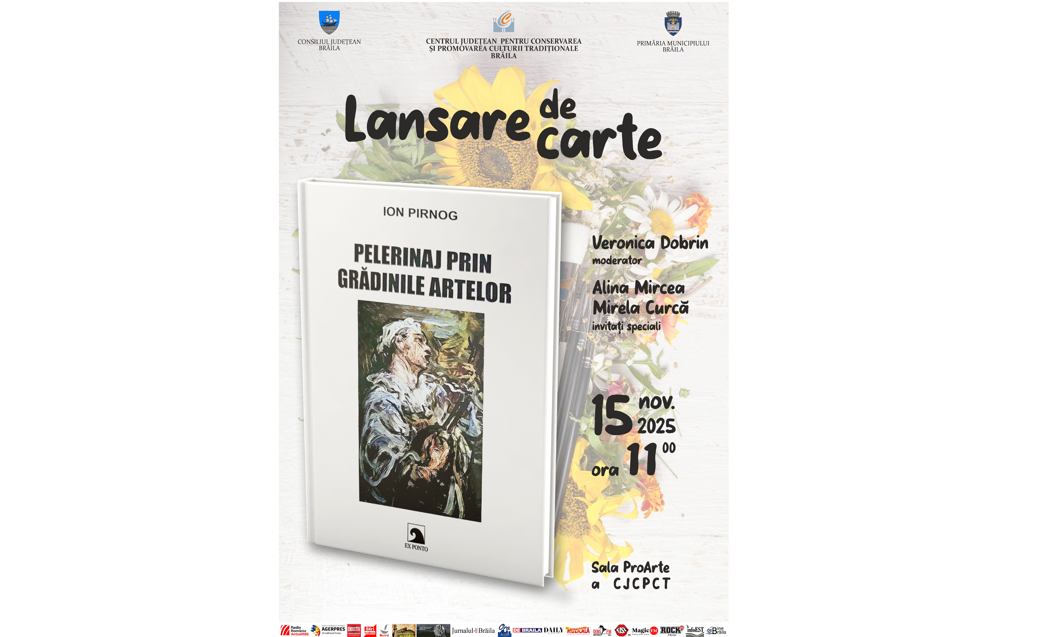 Lansare de carte la Brăila: „Pelerinaj prin grădinile artelor” de Ion Pirnog