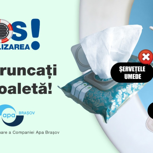 Campania SOS Canalizarea avertizează asupra riscurilor aruncării șervețelelor în toaletă