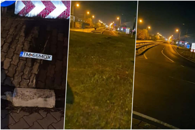 Un șofer a tăiat sensul giratoriu din Ghiroda fără să oprească