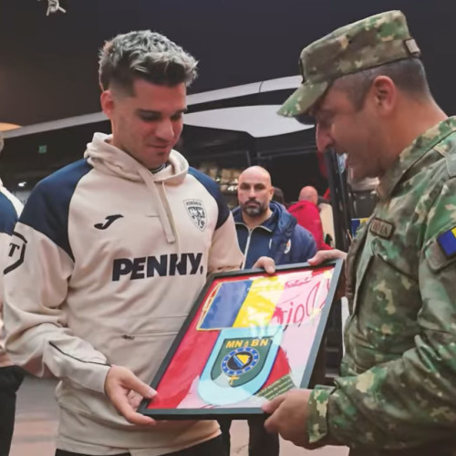 Militari din misiunea EUFOR Althea au susținut echipa națională de fotbal a României la Sarajevo