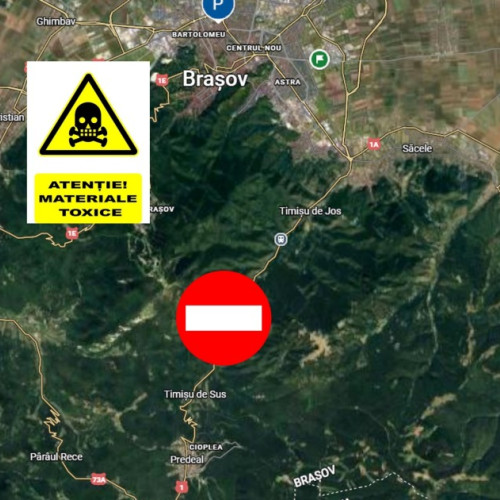 Trafic blocat pe DN1 între Brașov și Predeal după un accident cu substanțe periculoase