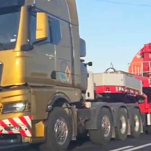 Transport agabaritic cu structură metalică pe traseul Craiova-Agigea