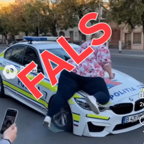 Ministerul de Interne avertizează asupra unui clip fals cu o femeie care distruge o mașină a poliției