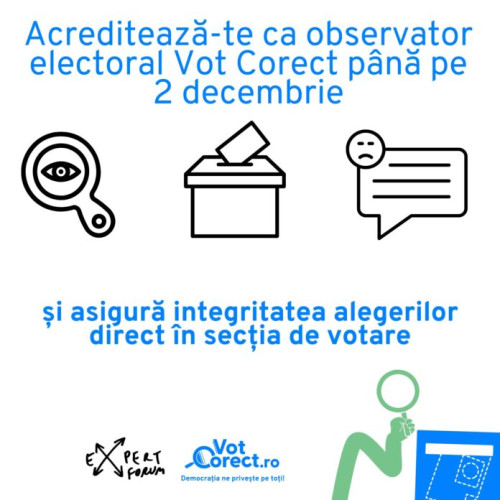 Coaliția Vot Corect înscrie observatori independenți pentru alegerile parțiale din decembrie 2025