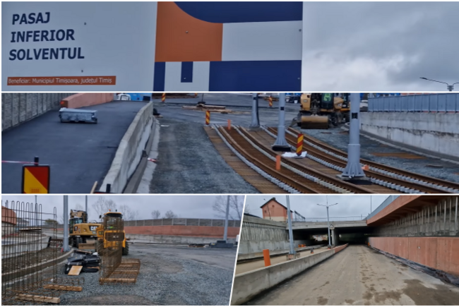 Lucrările la Pasajul Solventul în Timișoara avansează cu întârzieri față de plan