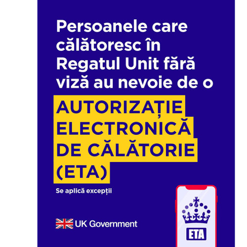 Românii vor avea nevoie de autorizația electronică pentru a călători în Marea Britanie din februarie 2026