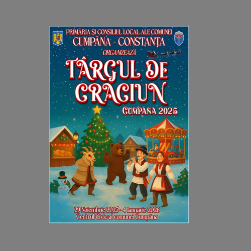 Târgul de Crăciun din Cumpăna aduce magie și tradiții în Centrul Civic