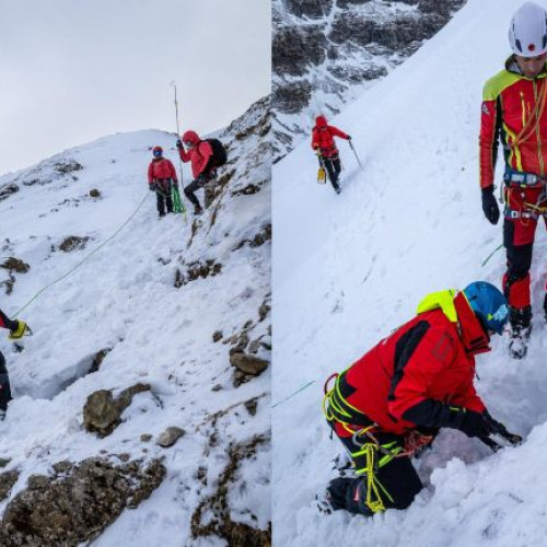 Salvamont și IGAv folosesc elicopter Black Hawk pentru salvarea în Munții Bucegi