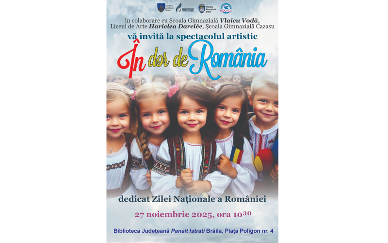 Spectacol artistic la Biblioteca Județeană Brăila de Ziua României