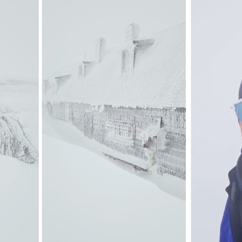 Sergiu Olteanu surprinde viscolul de peste un metru în munți la stația meteo