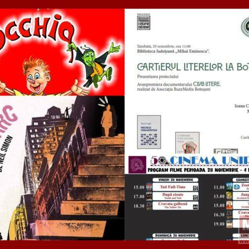 Program cultural divers pentru botoșăneni în ultimul weekend din noiembrie 2025