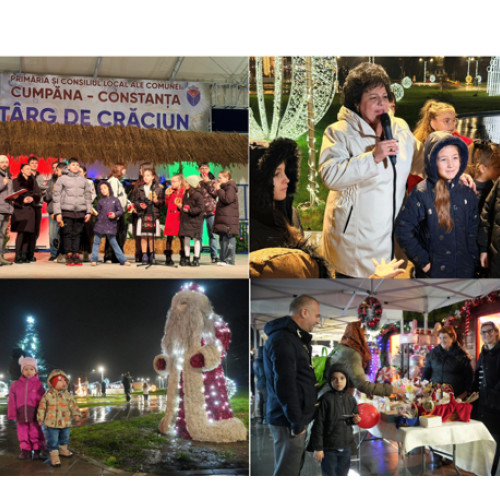 Magia Crăciunului a cuprins comuna Cumpăna prin aprinderea luminilor și târgul festiv