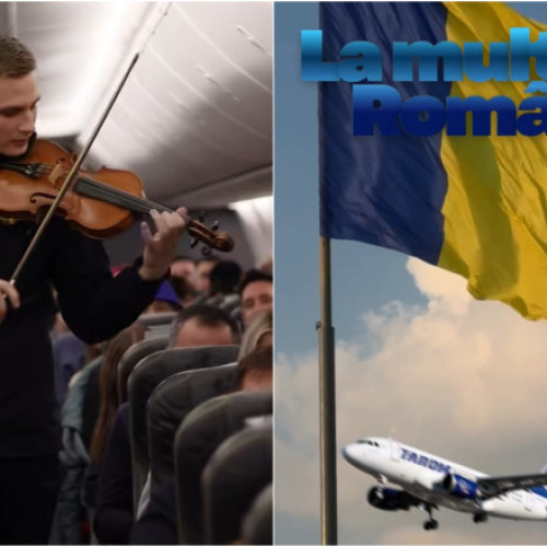Jandarm interpretează imnul României la bordul unui avion la 10.000 de metri altitudine