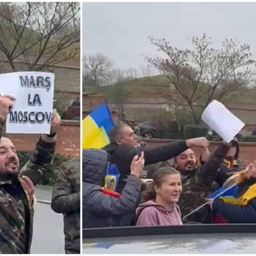 Bărbat protestează împotriva lui Călin Georgescu la Alba Iulia și susține că a fost agresat