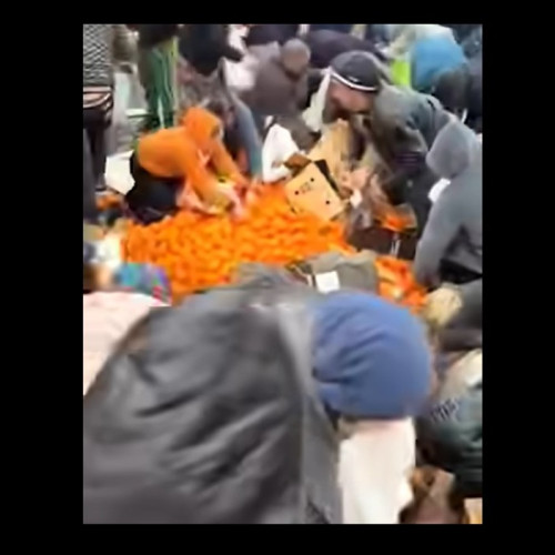 DN 56A blocat după ce un TIR s-a răsturnat, iar portocalele s-au împrăștiat pe șosea