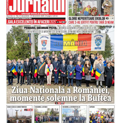 A apărut ediția print nr. 782 a Jurnalului de Ilfov
