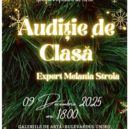 Audiție de muzică la Galeriile de Artă din Focșani cu elevii Școlii Populare de Artă