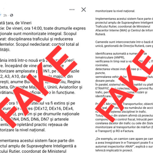 Ministerul de Interne dezminte zvonurile despre supravegherea extinsă în trafic