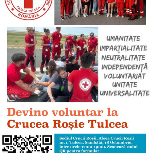 Tinerii de 16 ani pot deveni voluntari ai Crucii Roșii în Tulcea