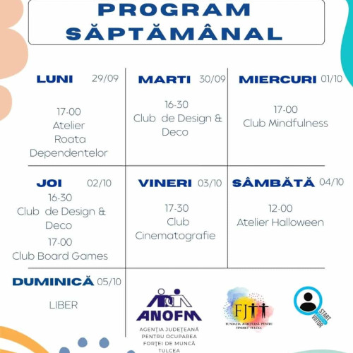 Activități zilnice pentru tineri la Fundația Județeană pentru Tineret Tulcea