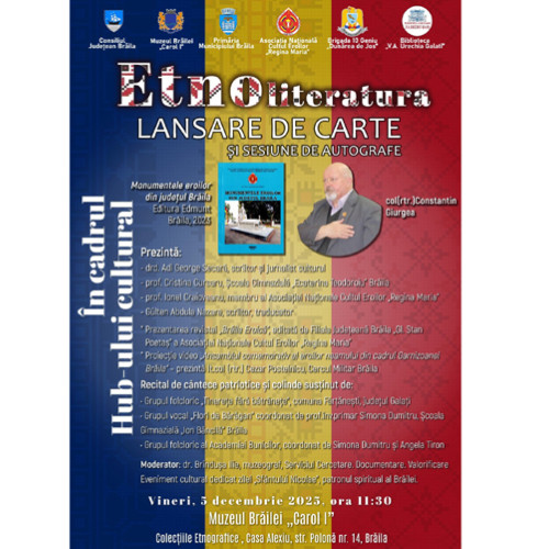 Concert de colinde și lansare de carte la Casa Colecțiilor Etnografice din Brăila