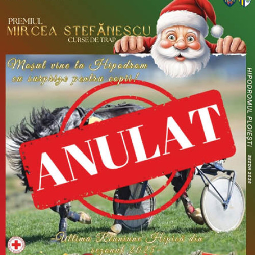 Anulată ultima reuniune hipică a sezonului 2025 de pe Hipodrom