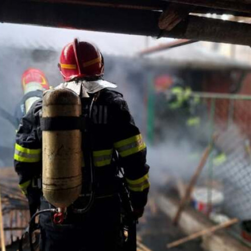Incendiu la o afumătoare în comuna Mașloc, pompierii au intervenit prompt