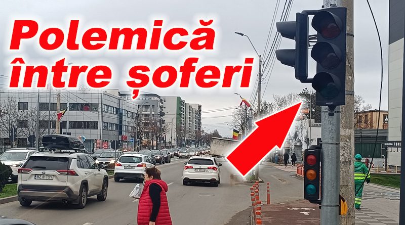 Semafor stricat la Aurora Mall, reparat până înainte de Crăciun