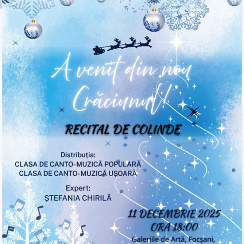 Consiliul Judeţean Vrancea organizează audiție muzicală de Crăciun la Focșani