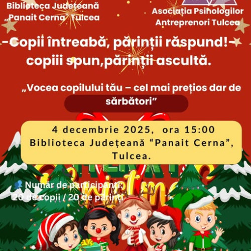 Eveniment dedicat copiilor și părinților la Biblioteca Județeană „Panait Cerna” Tulcea