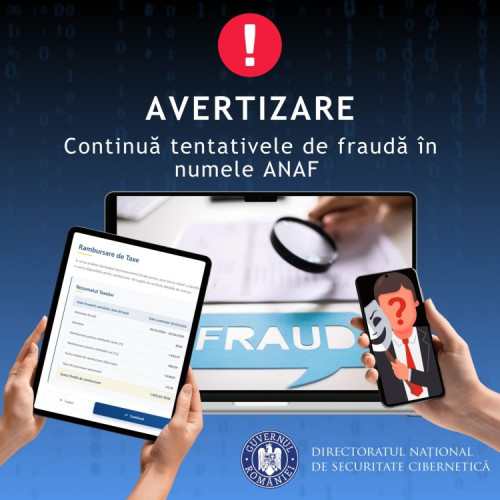 Atenție la campaniile de phishing cu e-mailuri false care mimează ANAF
